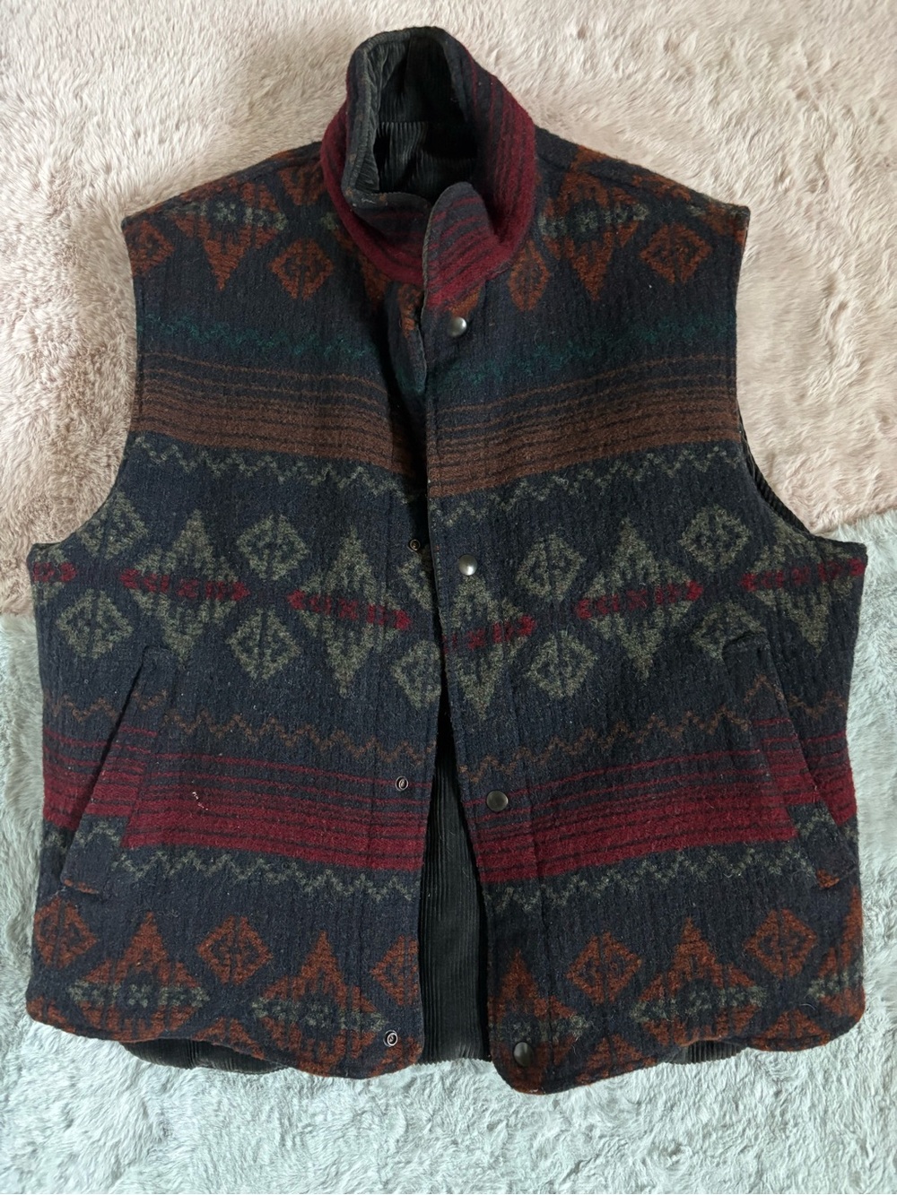 Woolrich Nordic Navajo reversible wool corduroy vintage vest